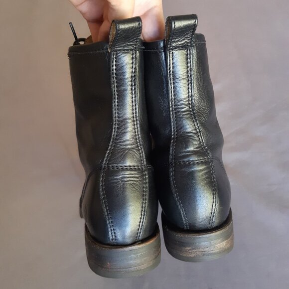 Frye Veronica Lace-Up Black Leather Combat Boot - Picture 6 of 14